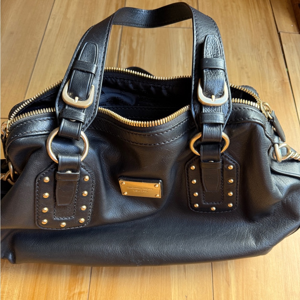 Michael Kors Pebble Leather Studded Shoulder Bag